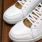 EI -LUV HIgh Top White Brown Sneaker