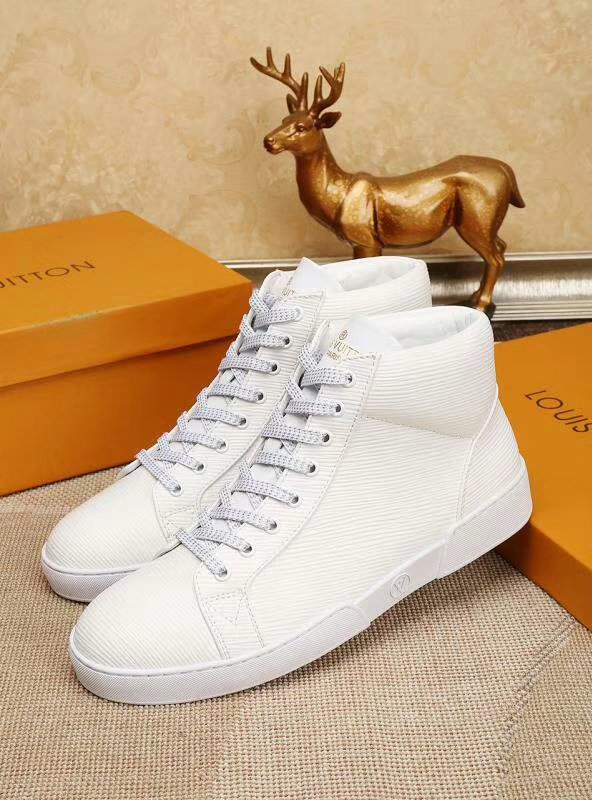 EI -LUV HIgh Top LaCE Up White Sneaker