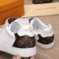 EI -LUV CEnogram Denim Brown and White Sneaker