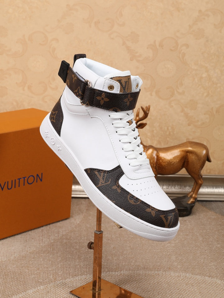 EI -LUV Rivoli High White Brown Sneaker