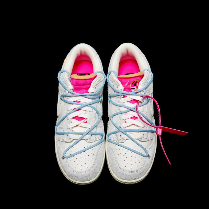 EI -OW x Dunk (NO.38) light blue shoelace pink buckle