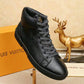 EI -LUV HIgh Top LaCE Up Black Sneaker